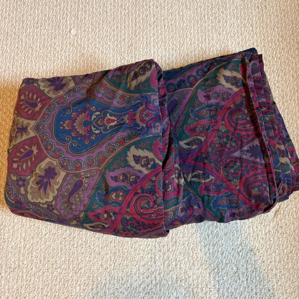 Lauren Ralph Lauren Queen Sheet Set Socialite Paisley Cotton Flat & Fitted Teal